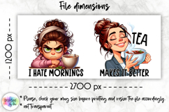 Funny Tea Lover Mug Wrap, Sarcastic Mug Design, Grumpy Face Product Image 2