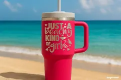 Just a Beachy Kind of Girl SVG Engraved | Beach Quotes SVG Product Image 1