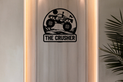 Monster Truck Round Sign SVG for Laser Cut Name Decor Product Image 4