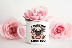 I pugging love you Sublimation PNG. Valentine's day. Product Image 2