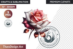 Pink Rose Gold flower Clipart, Abstract Flowers Wedding PNG Product Image 1