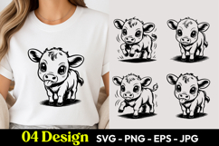 Cute Baby Calf SVG PNG Product Image 1