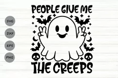 People Give Me The Creeps Svg, Funny Halloween Svg. Product Image 1