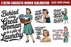 Retro Sarcastic Women Sublimation PNG Product Image 1