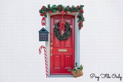 Christmas Door Sublimation Clipart PNG Product Image 1