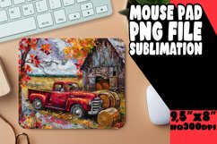 Autumn Red Pickup Mouse Pad PNG Print Product Image 1