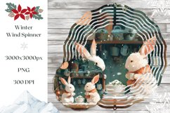 Cute Christmas Rabbits Wind Spinner, Christmas Rabbits PNG Product Image 1