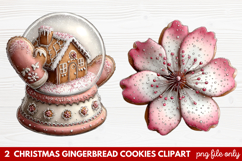 Christmas Gingerbread Cookies Clipart | Cute Holiday Cookie Product Image 1
