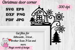 Christmas door corner svg, snowman Ornament Svg Product Image 1