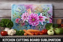 Cutting Board Sublimation Design - Flowers Sublimation PNG Product Image 1