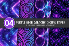 Purple Neon Galactic Digital Paper Product Image 1