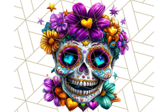 Bright Sugar Skull PNG Clipart, Halloween Colorful Skull Png Product Image 3