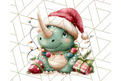 Christmas Dinosaur PNG Clipart, Cute Dino Holiday Art Png Product Image 3