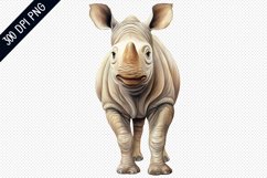 Cute Cartoon Rhino Sublimation - Rhino Sublimation Design Product Image 1