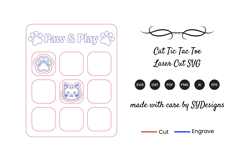 Cat Tic Tac Toe Laser Cut SVG Product Image 2