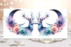 Moon, flowers &amp; Deers | Sublimation Mug design bundle, PNG Product Image 11