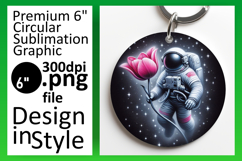 Creative Keychain Circle PNG Artwork , Astronaut Product Image 1