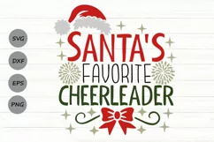 Santa's Favorite Cheerleader Svg, Christmas Cheerleader Svg. Product Image 1