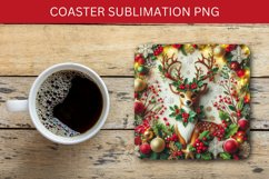 square coaster - christmas reindeers Product Image 1