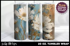 Painted Flowers Printable Art JPG & 20 oz Tumbler Wrap 20 oz Product Image 2
