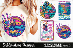 Funny Skeletons Sarcastic Retro PNG Sublimation Product Image 2