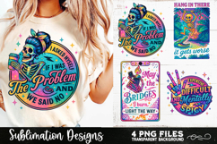 Funny Skeletons Sarcastic Retro PNG Sublimation Product Image 4