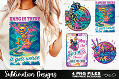 Funny Skeletons Sarcastic Retro PNG Sublimation Product Image 5