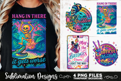 Funny Skeletons Sarcastic Retro PNG Sublimation Product Image 6