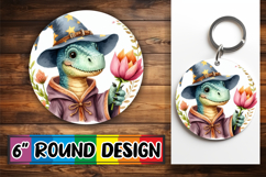 Heartfelt Circle Car Coasters PNG, Dino Product Image 1