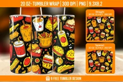 Fast Food Tumbler Wrap Designs, Sublimation Wrap Product Image 1