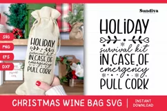 Christmas Wine Bag Quotes SVG | Holiday Survival Kit Product Image 1