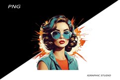 Retro Comic Style Pop Art Girls Clipart Png Product Image 1