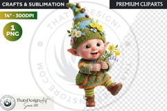 Spring Blossom Gnomes Cliparts Fantasy graphics scrapbooking Product Image 1