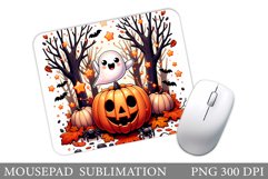 Cute Ghost Mouse Pad Design. Cute Ghost Sublimation Product Image 1