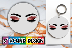 Blissful Keychain Round Design PNG, Woman Eyes Product Image 1