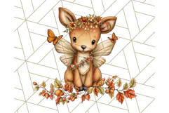 Fall Fairy Animal Clipart PNG, Woodland Creatures With Wings Product Image 3