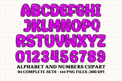 Unicorn Alphabet png clipart, unicorn letters doodle Product Image 5