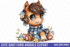 Cute Baby Farm Animals Clipart Bundle Product Image 12