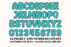Unicorn Alphabet png clipart, unicorn letters doodle Product Image 5