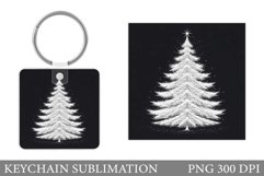 Christmas Tree Keychain. Winter Keychain Sublimation Product Image 1