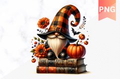 Halloween Gnome Books Sublimation - Halloween Clipart PNG Product Image 1