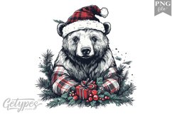 Christmas Bear Clipart Design - High Quality 300 Dpi Product Image 1