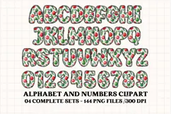 Christmas Alphabet png clipart, christmas letters doodle Product Image 5