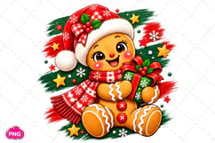 Gingerbread Christmas PNG, Cute Gingerbread PNG, Christmas Product Image 1