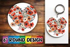 Heart Made of Spring Flowers Round Design PNG Product Image 1