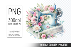 Vintage Sewing Machine Clipart PNG Bundle, High Quality PNG Product Image 9