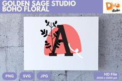 Golden Sage Studio Boho Floral Monogram Product Image 1
