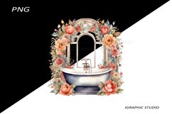 Vintage Bathroom Clipart, Product Image 1