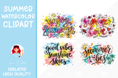 Summer Quotes Watercolor Cliparts Product Image 1