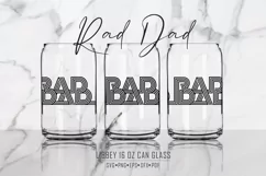 Rad Dad Glass Wrap Father’s day 16 oz Can Glass svg Product Image 1